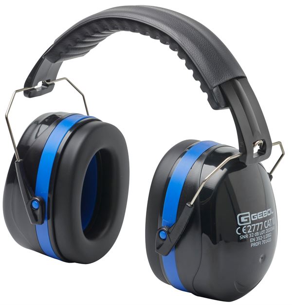 Kapselgehörschutz PROFI schwarz/blau mit Kopfbügel, SNR 33dB, EN352-1, VPE20, Z701433