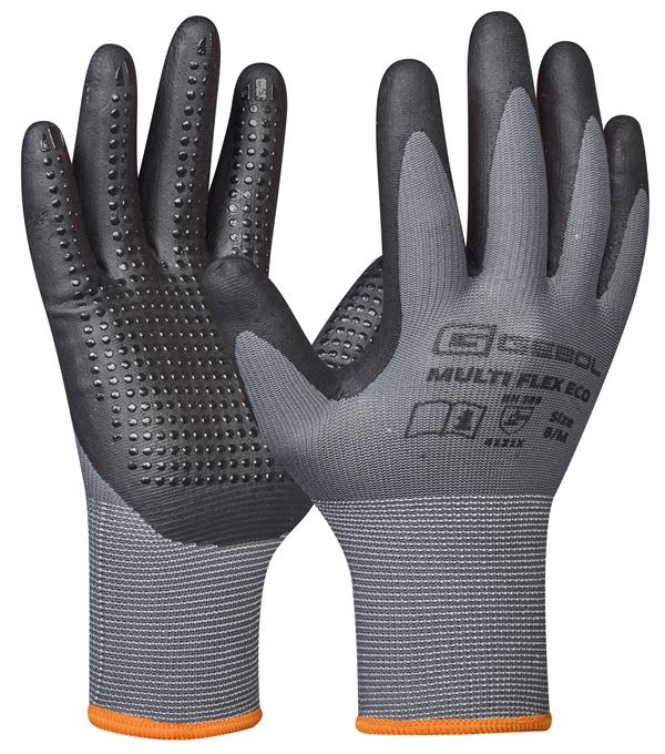 Montagehandschuh MULTI FLEX ECO, grau/schwarz, nahtlos, EN388, Gr. 10, VPE12/120, Z709678