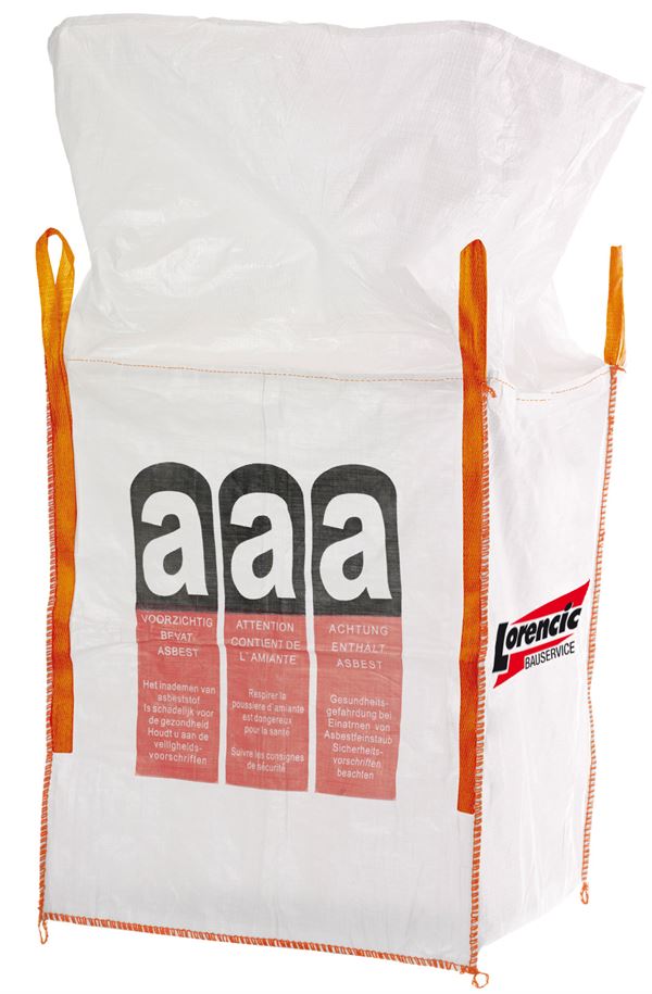 Schüttgutbehälter Einweg BIG BAG TECTOR® 90x90x110cm, 1000kg, für Asbest VPE120, Z84740