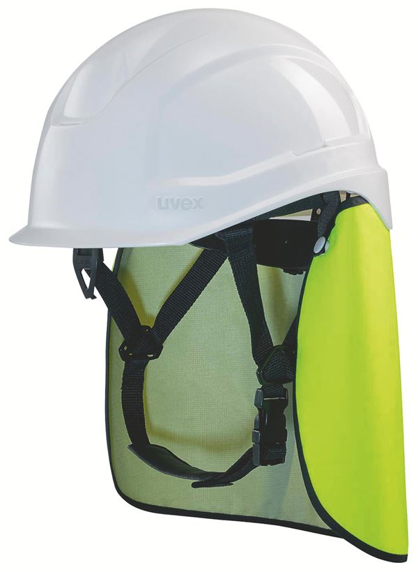 Schutzhelm UVEX PHEOS S-KR-IES mit 4-Punkt-Kinnriemen, Nackenschutz, weiß, 690g, Z9772062