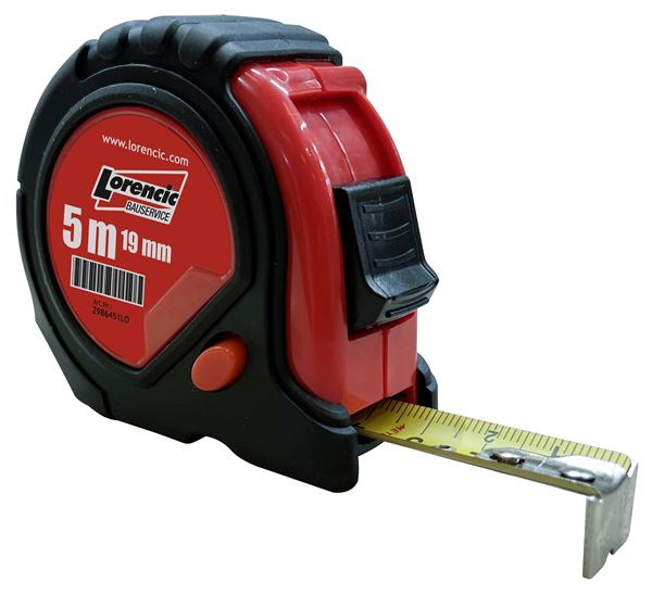 Rollmeter PROFI 19mm x 5m mit Stopper und Clip VPE12, Z986451LO
