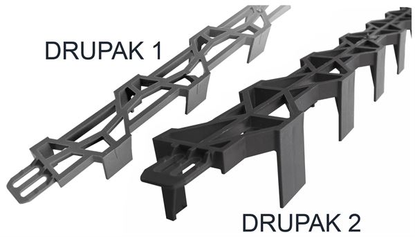 Abstandhalter DRUPAK 2 40mm PVC-frei 2lfm/Stk, gesteckt, 60lfm/Bund, 60Bd/Pal, ZDPF402002