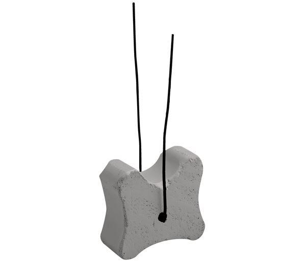 Faserbeton-Knochen m. Draht 20/25/30mm Schnittbreite 22mm 500Stk/Sack 50Sack/Pal, ZFBEKD20