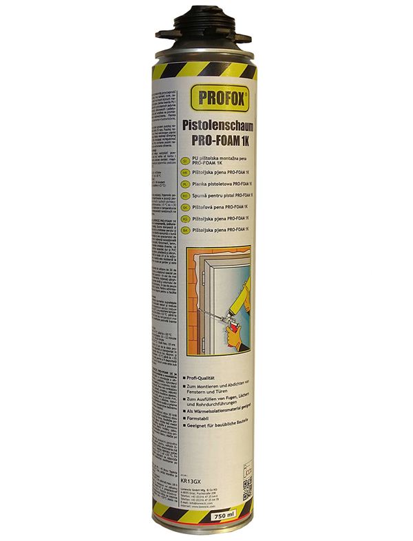 =§= Pistolenschaum PRO-FOAM 1K 750ml 12Stk/Kart 70Kart/Pal, ZKR13GX