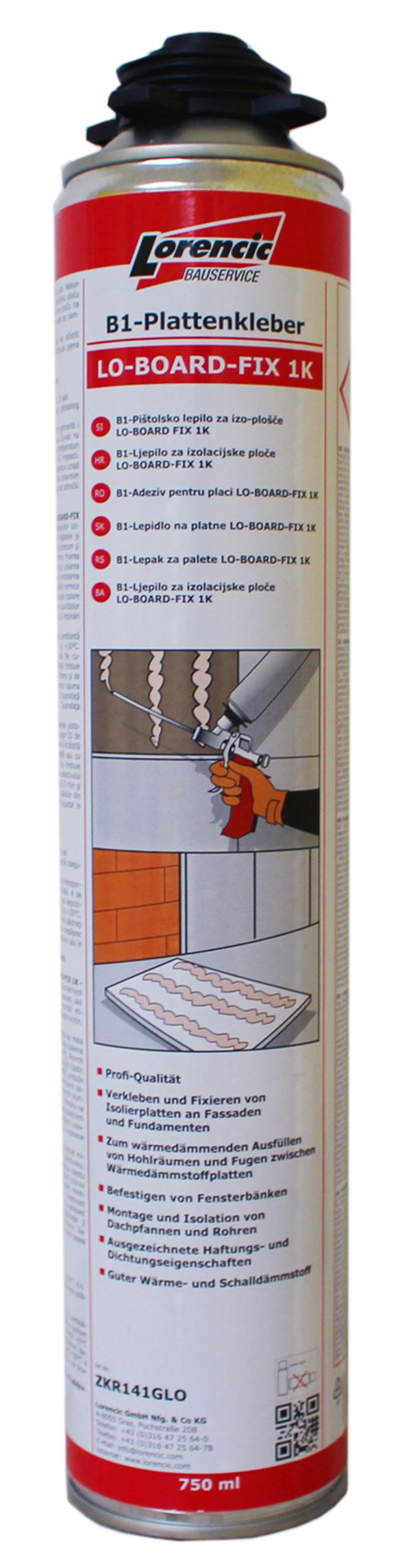 =§= Plattenkleber B1 LO-BOARD-FIX 1K 750ml 12Stk/Kart 64Kart/Pal, ZKR1411GLO