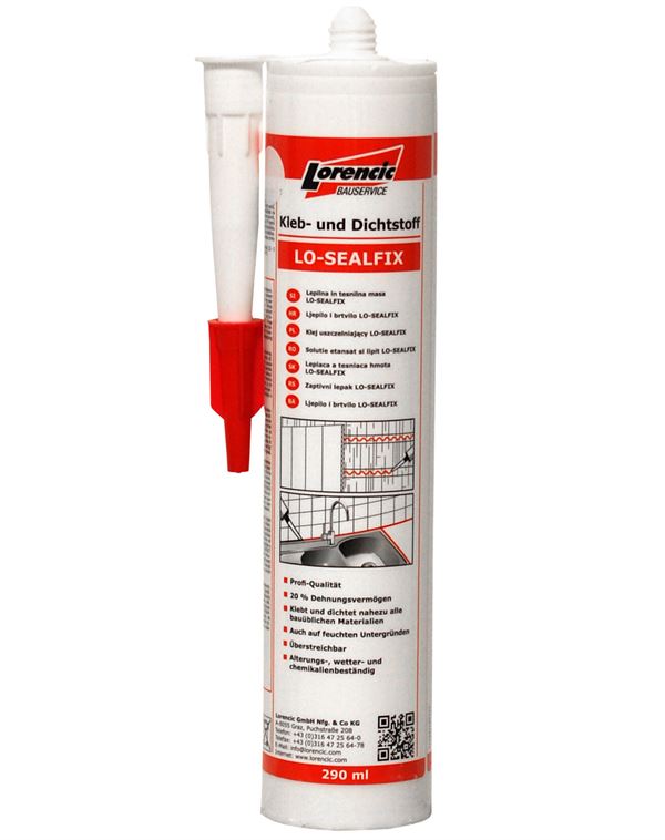 Kleb- und Dichtstoff LO-SEALFIX weiß 290ml 12Stk/Kart 120Kart/Pal, ZKR186LO