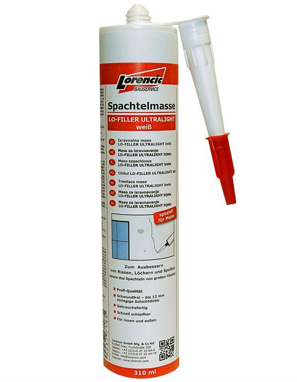 Spachtelmasse LO-FILLER ULTRALIGHT weiß 310ml 20Stk/Kart 60Kart/Pal, ZKR276LO