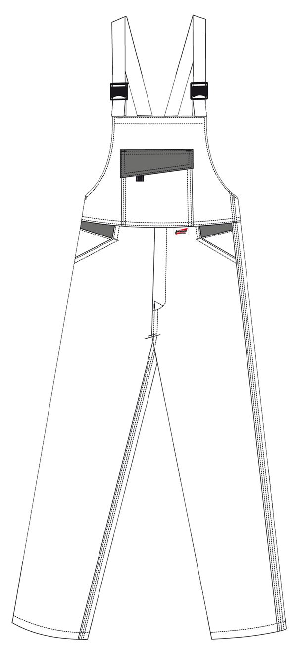 Latzhose LO-ACTIVE weiß/anthrazit 245 g/m² Gr. 48 VPE5, ZLO-ACTWA-LH48