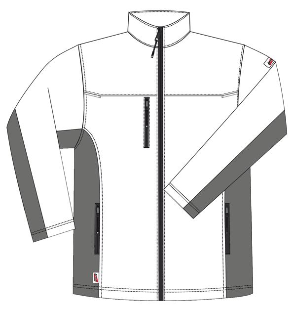 Softshell-Jacke LO-ACTIVE weiß/anthrazit 300 g/m² Gr. 52 VPE5, ZLO-ACTWA-SJ52
