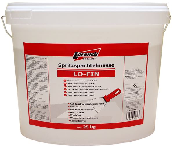 Spritzspachtelmasse LO-FIN auf Kunstharzdispersionsbasis 25kg/Kübel 24Kübel/Pal, ZLO-FIN