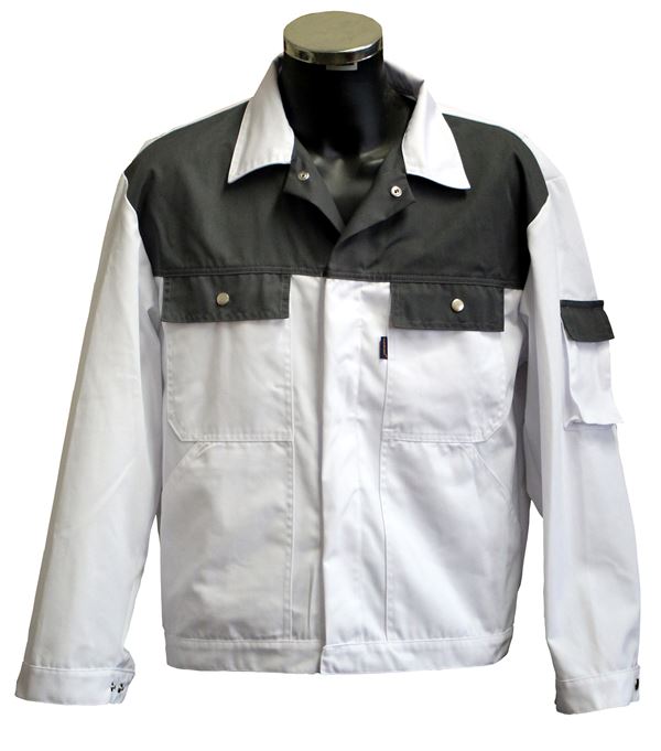 Bundjacke LO-PROTEC weiß/grau 245 g/m² Gr. 54 VPE5, ZLO-PROTEC-BJ54