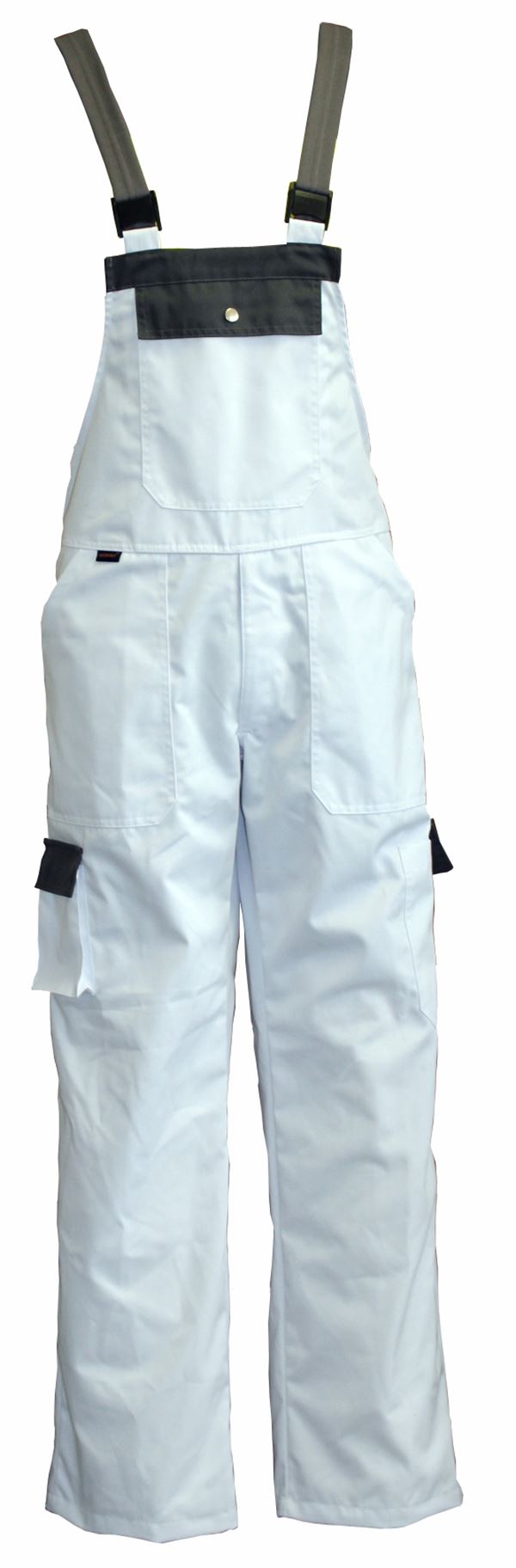Latzhose LO-PROTEC weiß/grau 245 g/m² Gr. 56 VPE5, ZLO-PROTEC-LH56